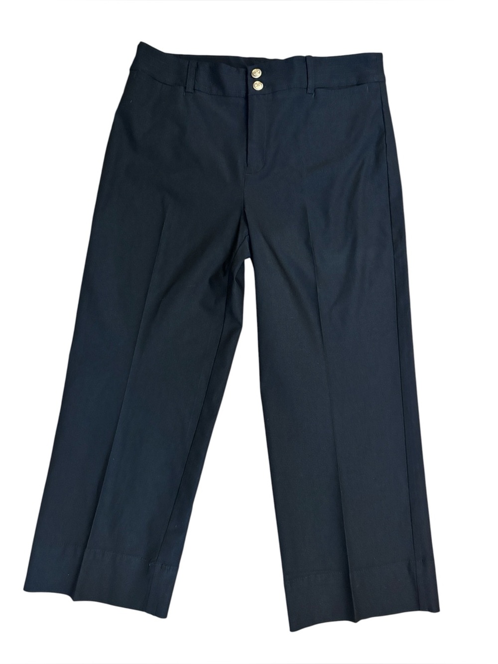 Chico’s Black Stretch Wide Leg Cropped Pants Size 2 (Women’s 12)